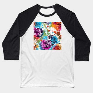 Rainbow flowers Baseball T-Shirt